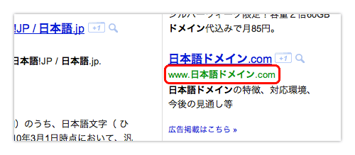 日本語ドメインの使用
