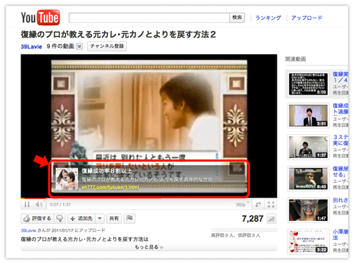 Youtube Call-to-Action オーバーレイ